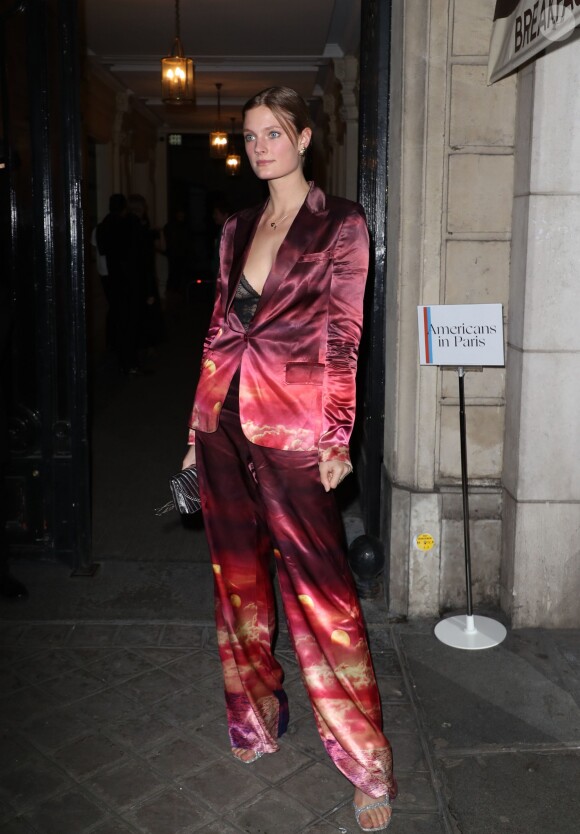 Constance Jablonski - People à la sortie de la soirée "Americans in Paris" organisée par A.Wintour lors de la Fashion Week de Paris, France, le 3 mars 2019.