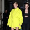 Hailey Baldwin Bieber sort de la soirée "Americans in Paris" organisée par A.Wintour et rentre à son hôtel lors de la Fashion Week à Paris, le 3 mars 2019.