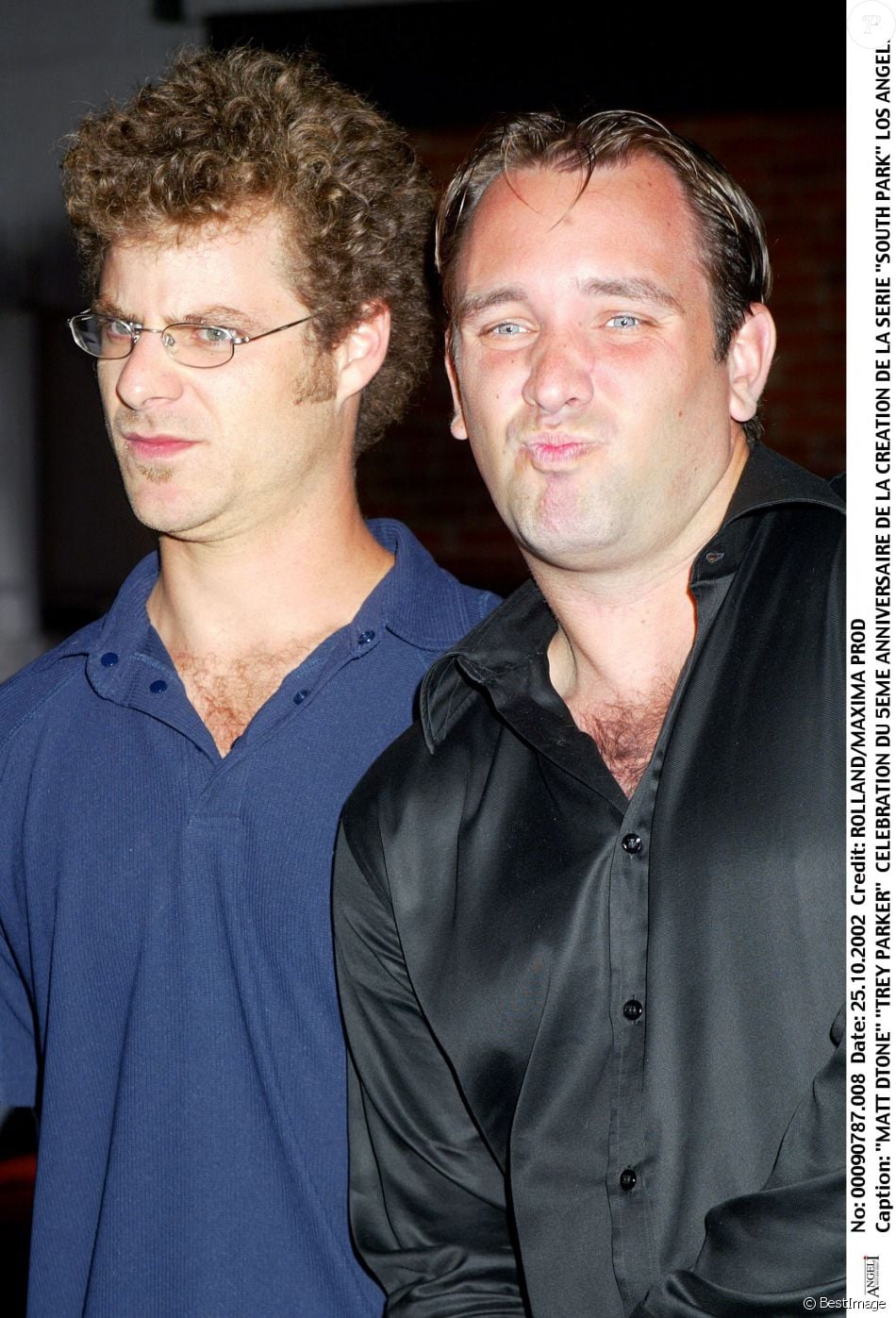 Matt Stone et Trey Parker en octobre 2002 à Los Angeles, fêtant les 5