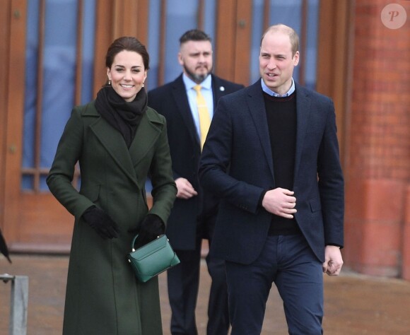 Le prince William, duc de Cambridge, et Kate Catherine Middleton, duchesse de Cambridge, à la sortie de la Blackpool Tower à Blackpool. Le 6 mars 2019