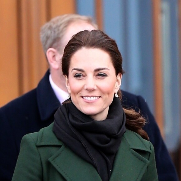 Kate Catherine Middleton, duchesse de Cambridge, à la sortie de la "Blackpool Tower" à Blackpool. Le 6 mars 2019