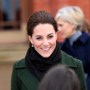 Kate Catherine Middleton, duchesse de Cambridge, à la sortie de la "Blackpool Tower" à Blackpool. Le 6 mars 2019