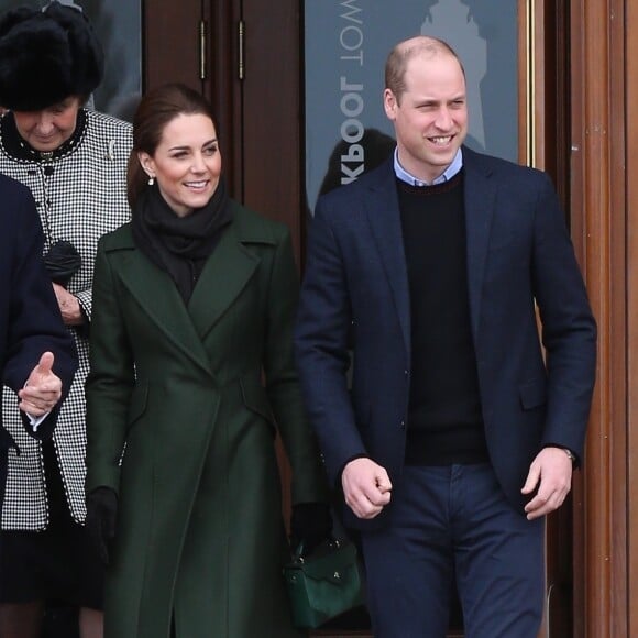 Le prince William, duc de Cambridge, et Kate Catherine Middleton, duchesse de Cambridge, à la sortie de la "Blackpool Tower" à Blackpool. Le 6 mars 2019