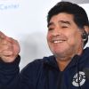 Diego Armando Maradona est nommé président du club de football "Dinamo Brest" en Biélorussie. A cette occasion il donne une conférence de presse puis se rend au stade rencontrer les supporters du club. Brest, le 16 juillet 2018.