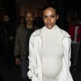 Tina Kunakey (enceinte) - Arrivée des people au défilé Tommy Hilfiger TOMMYNOW lors de la Fashion Week de Paris, le 2 mars 2019.