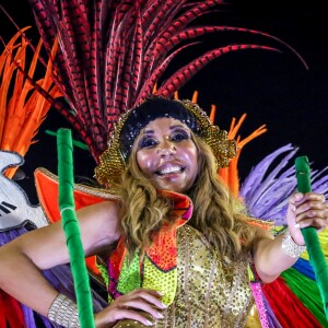 Exclusif - Cathy Guetta défile sur le char de l'école de samba "Academicos do Grande Rio" lors du carnaval de Rio de Janeiro, Brésil, le 4 mars 2019.© Denis Raphaël/Carnavalderio.fr/Bestimage
