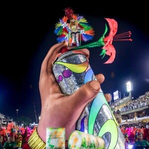 Exclusif - Cathy Guetta défile sur le char de l'école de samba "Academicos do Grande Rio" lors du carnaval de Rio de Janeiro, Brésil, le 4 mars 2019. © Denis Raphaël/Carnavalderio.fr/Bestimage