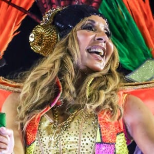 Exclusif - Cathy Guetta défile sur le char de l'école de samba "Academicos do Grande Rio" lors du carnaval de Rio de Janeiro, Brésil, le 4 mars 2019. © Denis Raphaël/Carnavalderio.fr/Bestimage