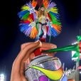 Exclusif - Cathy Guetta défile sur le char de l'école de samba "Academicos do Grande Rio" lors du carnaval de Rio de Janeiro, Brésil, le 4 mars 2019. © Denis Raphaël/Carnavalderio.fr/Bestimage