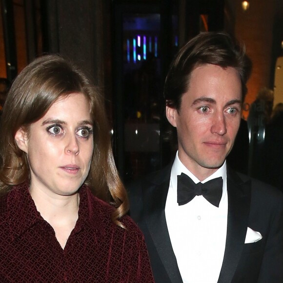 La princesse Beatrice d'York et son compagnon Edoardo Mapelli Mozzi assistaient le 12 mars 2019 à Londres au gala de bienfaisance de la National Portrait Gallery pour la rénovation du musée, événement baptisé "Inspiring People".