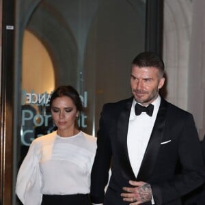 Victoria Beckham et son mari David assistaient le 12 mars 2019 à Londres au gala de bienfaisance de la National Portrait Gallery pour la rénovation du musée, événement baptisé "Inspiring People".