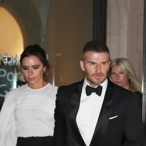 Victoria Beckham et son mari David assistaient le 12 mars 2019 à Londres au gala de bienfaisance de la National Portrait Gallery pour la rénovation du musée, événement baptisé "Inspiring People".