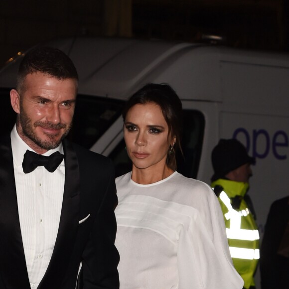 Victoria Beckham et son mari David assistaient le 12 mars 2019 à Londres au gala de bienfaisance de la National Portrait Gallery pour la rénovation du musée, événement baptisé "Inspiring People".