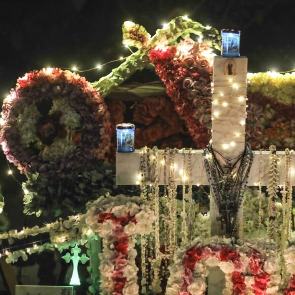 Exclusif - Sépulture fleurie de Johnny Hallyday au cimetière marin de Lorient à Saint-Barthélemy, le 16 février 2019.