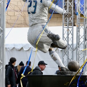 David Beckham a sa statue devant le stade du Los Angeles Galaxy. Le 2 mars 2019.