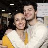 Adeline Blondieau avec son fils Aïtor - Salon du livre de Paris porte de Versailles le 14 mars 2019. © Cédric Perrin/Bestimage