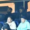 Neymar Jr. dans les tribunes du parc des Princes lors du match de football de ligue 1, opposant le Paris Saint-Germain (PSG) contre l'Olympique de Marseille (OM) à Paris, France, le 17 mars 2019. Le PSG a gagné 3-1.