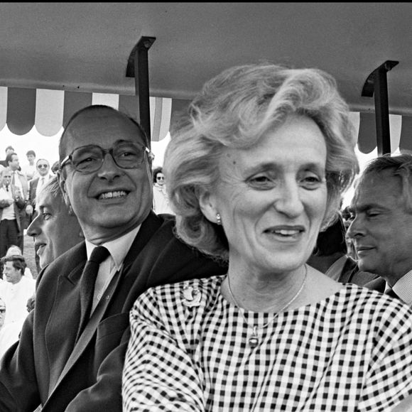 Jacques et Bernadette Chirac inaugurent le parc Mirapolis en région parisienne, 1987.