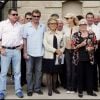 Jean-Claude Camus, Johnny Hallyday et sa femme Laeticia, Bernadette Chirac, Line Renaud à Sarran, en 2003.