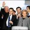 Bernadette Chirac avec Nicolas Sarkozy, lors de son élection à la tête de l'UMP en 2004.