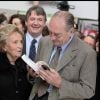 Bernadette et Jacques Chirac avec François Hollande à la Foire du livre de Brive-la-Gaillarde en 2009.