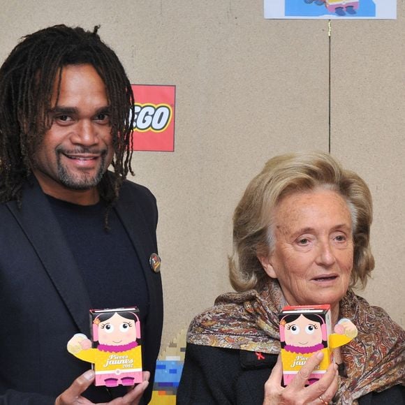 Christian Karembeu et Lorie avec Bernadette Chirac pour l'Opération Pièces Jaunes en 2012. © Guillaume Gaffiot /Bestimage