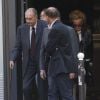 Jacques Chirac est allé déjeuner au restaurant "Le père Claude" avec sa femme Bernadette et sa fille Claude à Paris le 4 octobre 2014.