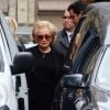 Bernadette Chirac - Obsèques de Laurence Chirac, la fille de Jacques et Bernadette Chirac en la chapelle de Jésus-Enfant de la basilique Sainte-Clotilde à Paris, le 16 avril 2016. © Crystal Pictures/Bestimage
