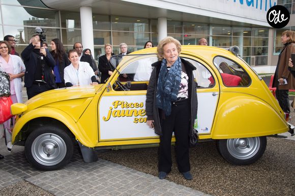 Bernadette Chirac (présidente de la Fondation Hôpitaux de Paris-Hôpitaux de France) - Lancement de la 27ème édition de l'Opération Pièces Jaunes au centre hospitalier (hôpital Delafontaine) de Saint-Denis, le 6 janvier 2016.