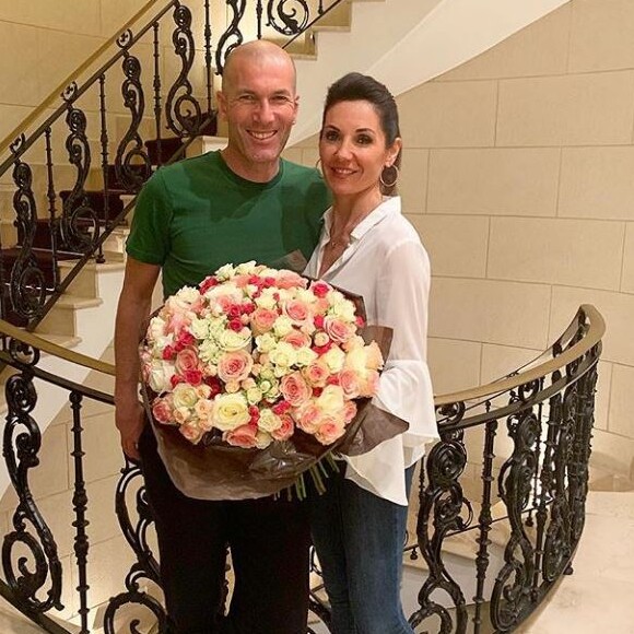 Zinédine Zidane souhaite un joyeux anniversaire à son épouse Véronique. Instagram, le 20 mars 2019.