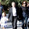 Nicolas Sarkozy, Carla Bruni et leur fille Giulia arrivent au musée de l'Acropole à Athènes. Le 24 octobre 2017.