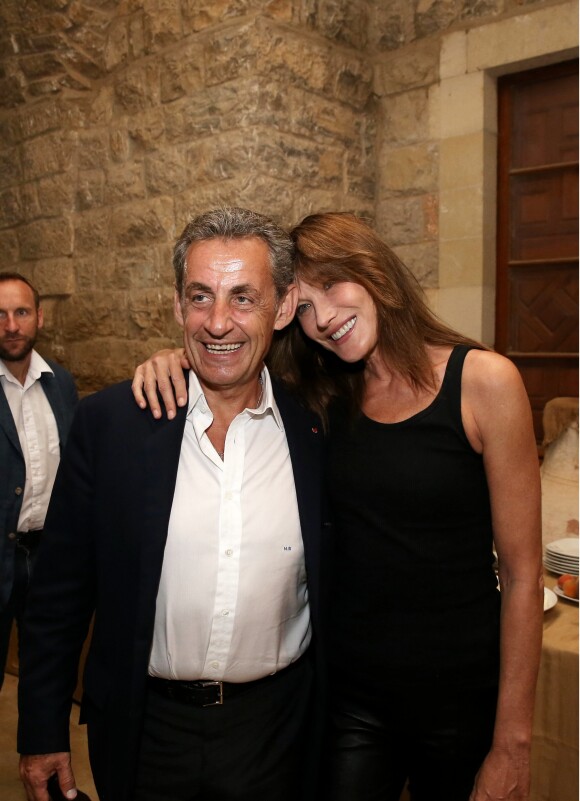 Carla Bruni-Sarkozy et son mari Nicolas Sarkozy - Coulisses du concert de Carla Bruni-Sarkozy au Beiteddine Art Festival à Beyrouth au Liban le 30 juillet 2018. ©DominiqueJacovides/Bestimage