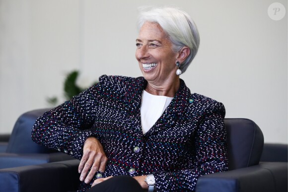 Christine Lagarde, directrice du FMI lors du forum économique international (SPIEF 2018) au Centre des congrès et des expositions ExpoForum de Saint-Pétersbourg le 25 mai 2018.