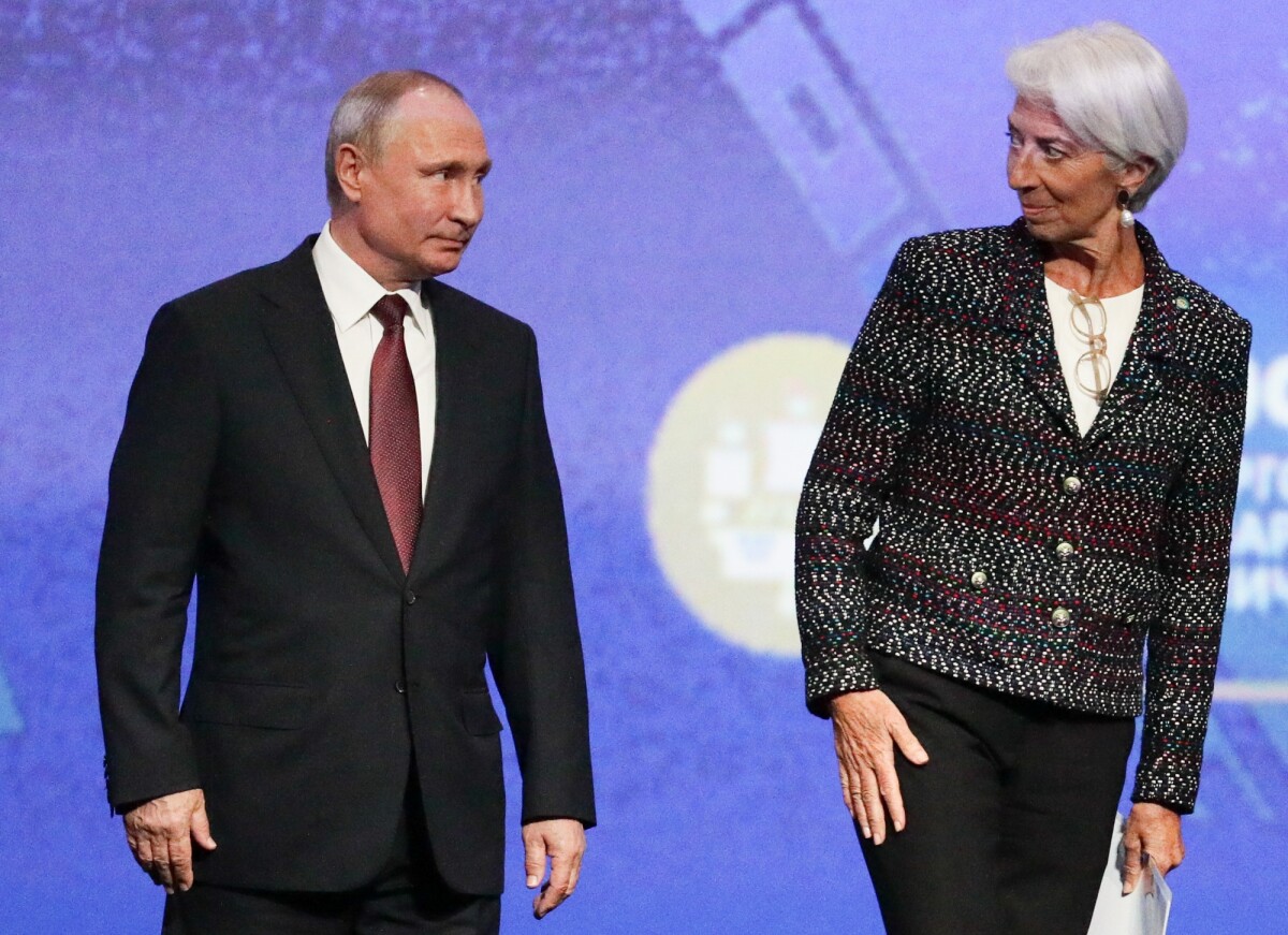 Photo Vladimir Poutine Christine Lagarde Directrice Du Fmi Lors Du