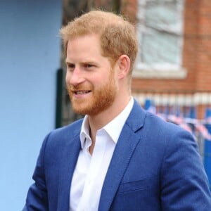 Le prince Harry, duc de Sussex, à l'école primaire catholique Saint Vincent à Acton près de Londres le 20 mars 2019.