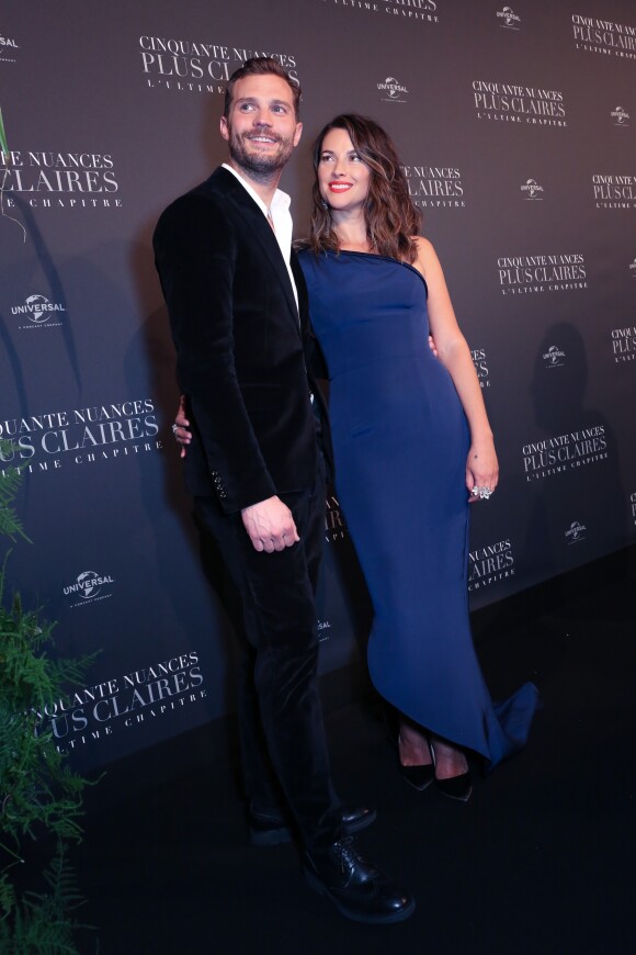 Jamie Dornan et sa femme Amelia Warner - Intérieur - Avant-première mondiale de « 50 nuances plus claires » à la salle Pleyel à Paris le 6 février 2018. © Borde / Vigerie / Bestimage