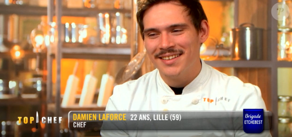 Damien lors du neuvième épisode de "Top Chef" saison 10, mercredi 3 avril 2019 sur M6.