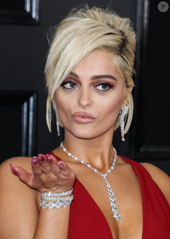 Bebe Rexha lors du photocall de la soirée des GRAMMY Awards au Staples Center de Los Angeles le 10 février, 2019.