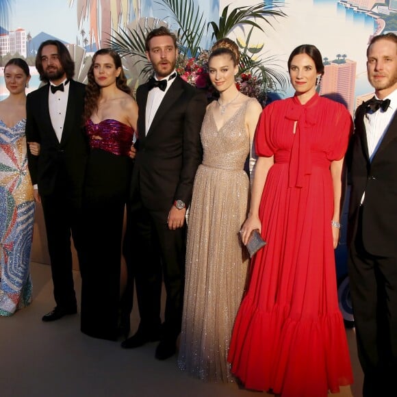 La princesse Alexandra de Hanovre, Charlotte Casiraghi et son compagnon Dimitri Rassam, Pierre Casiraghi et sa femme Beatrice Borromeo, Andrea Casiraghi et sa femme Tatiana Santo Domingo - 65ème édition du Bal de la Rose donné au profit de la Fondation Princesse Grace sur le thème de la Riviera, une idée de K. Lagerfeld, à la Salle des Etoiles du Sporting Monte-Carlo à Monaco, le 30 mars 2019. © Jean-François Ottonello / Nice Matin / Bestimage