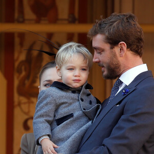 Sacha Casiraghi (Fils de Andrea), Pierre Casiraghi et son fils Stefano - La famille princière de Monaco dans la cour du Palais Princier lors de la fête Nationale monégasque à Monaco, le 19 novembre 2018. © Jean-François Ottonello / Nice Matin / Bestimage