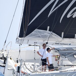 Pierre Casiraghi et Boris Herrmann - Le départ du 1er Monaco Globe Series à Monaco le 3 juin 2018. © Bruno Bebert/Bestimage