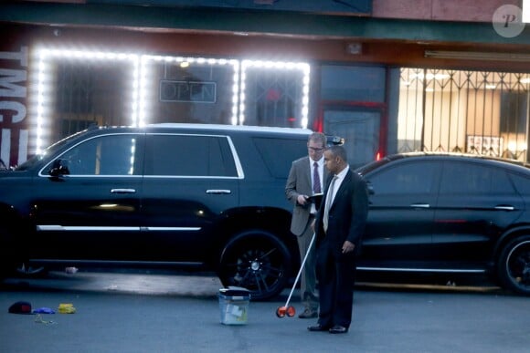 Rassemblement devant le magasin de vêtements The Marathon Clothing, où le rappeur et fondateur de la marque, Nipsey Hussle, a été assassiné. Los Angeles, le 31 mars 2019.