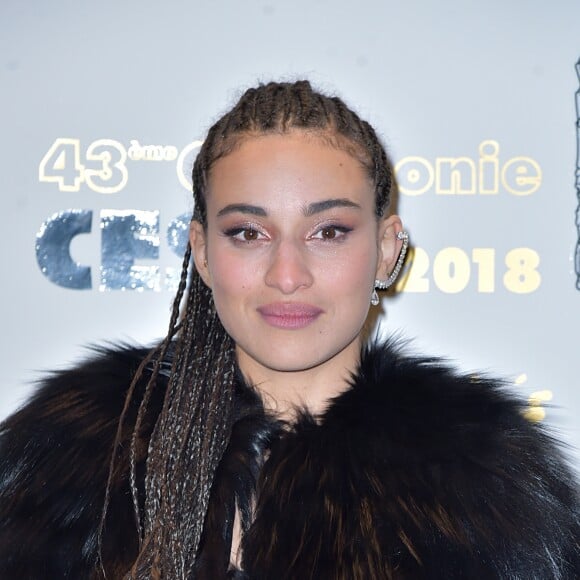 Camélia Jordana (César du meilleur espoir féminin pour "Le Brio") au photocall du dîner de la 43e cérémonie des César au Fouquet's à Paris, le 2 mars 2018. © Giancarlo Gorassini/Bestimage