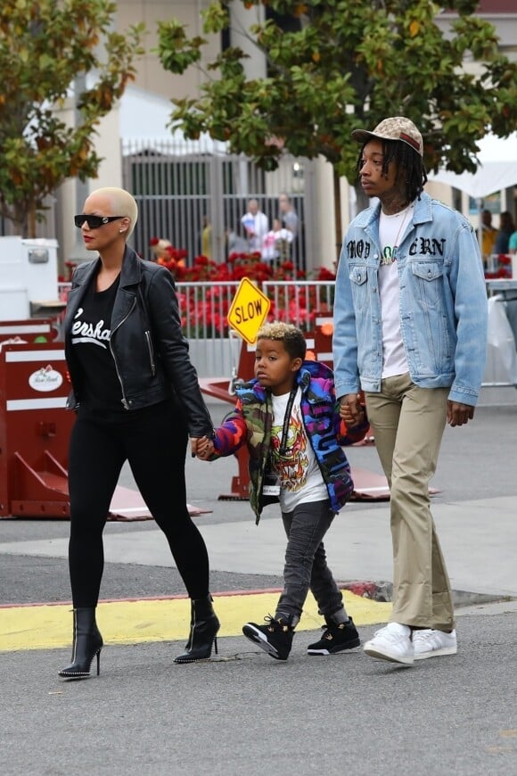 Exclusif - Amber Rose retrouve son ex-mari Wiz Khalifa pour une journée en famille avec leur fils Sebastian et assister au concert de Taylor Swift à Pasadena, le 20 mai 2018.