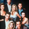 Le casting de la série "Beverly Hills, 90210" en 1990.