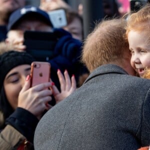 Le prince Harry et Meghan Markle lors d'une visite à Birkenhead le 14 janvier 2019.