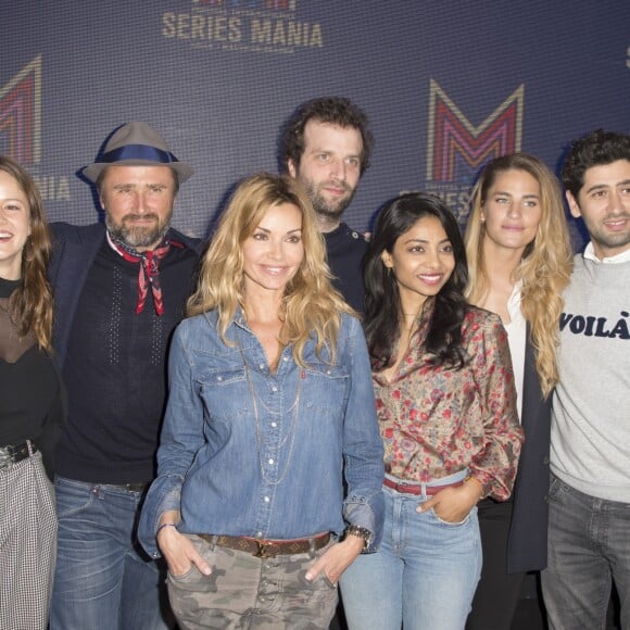 Marysole Fertard, Alexandre Brasseur, Mathieu Alexandre, Rani Bheemuck, Solène Hébert, Mayel Elhajaoui et Ingrid Chauvin de la série "Demain nous appartient" - 10ème édition du Festival Series Mania à Lille, le 23 mars 2019. © Christophe Aubert via Bestimage