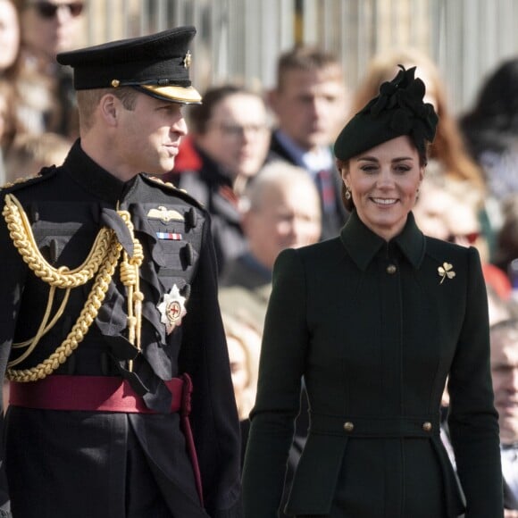 Le prince William, duc de Cambridge, et Kate Catherine Middleton, duchesse de Cambridge, lors de la parade de Saint-Patrick dans le quartier de Hounslow à Londres. Le 17 mars 2019 17 March 2019.