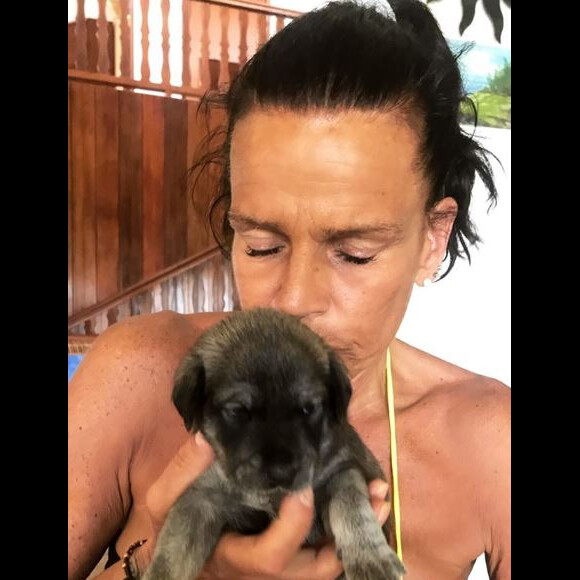 Camille Gottlieg publie une photo de sa maman Stéphanie de Monaco en vacances avec elle à l'île Maurice. Instagram, le 15 avril 2018.