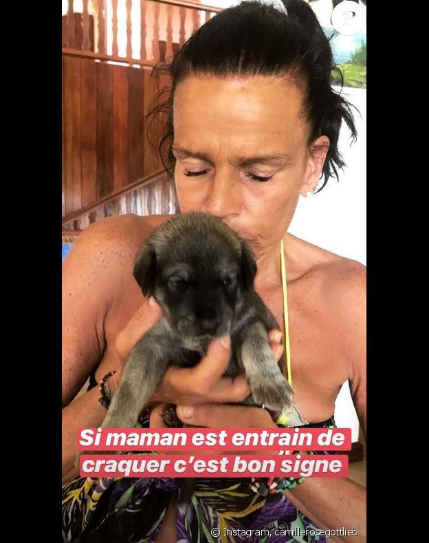 Camille Gottlieg publie une photo de sa maman Stéphanie de Monaco en vacances avec elle à l'île Maurice. Instagram, le 15 avril 2018.